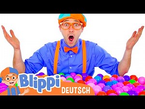 Farben lernen mit bunten Bällen und Fahrzeugen 🌈 Blippi Deutsch | Moonbug Kids Deutsch