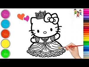 Princess Hello Kitty Drawing, Painting & Coloring For Kids and Toddlers | Hello Kitty | Kids Art