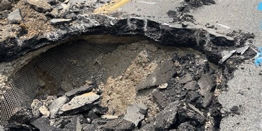 Sinkhole shuts down Virginia Street in Evansville
