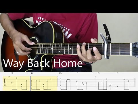 Way Back Home - SHAUN - Fingerstyle Guitar Tutorial TAB.