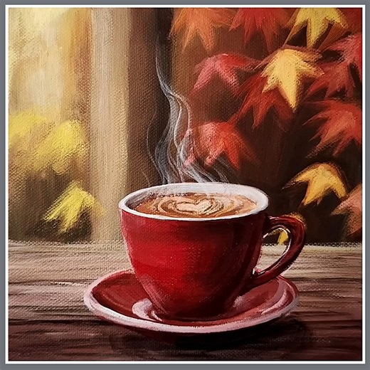 63K views · 1.3K reactions | acrylic painting autumn maple leaves color used : yellow ochrem, yellow, green light, burnt sienna, black, white, vermilion canvas : 20cm x 20cm #acrylicpainting #paintingart #artwork #autumnpainting #fblifestyle | El Drawing Arts | Facebook