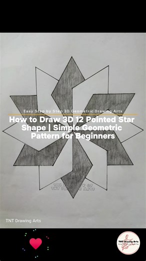 Cara Menggambar Bentuk Bintang 12 Sisi yang Mudah