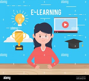 Avatar woman design, learning online download reading electronic library technology digital and education theme Vector illustration Stock Vector Image & Art - Alamy