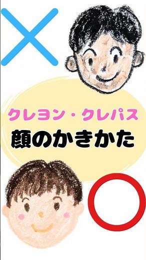 【絵がうまくなる方法】クレヨン・クレパスこの順番で描こう顔の描き方【こども・初心者】