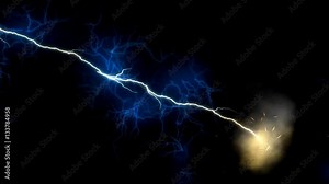 Lightning, electric discharge, explosion, smoke
