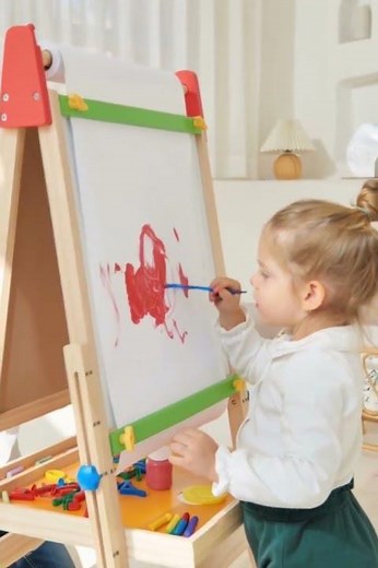 Wooden Art Easel for Kids | Creative Play, Painting & Learning at Home #woodentoys #creativekids