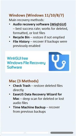 Lost important recordings or music files? Here are methods for Windows, Mac, Android, and iPhone