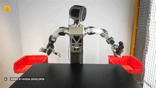 5.6K views · 57 reactions | Watch Boston Dynamics' eAtlas robot successfully grasping industrial objects using DextrAH-RGB. The robot was trained completely in Isaac Lab using DextrAH-RGB, and shows robust, zero-shot simulation-to-real deployment of an end-to-end policy for grasping. Video Credit: NVIDIA AI #robotics #robots #engineering #technology | Wevolver.com | Facebook