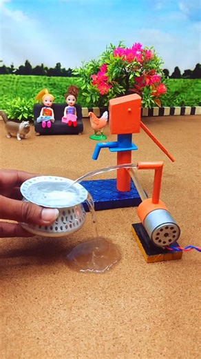 mini hand pump project with Supply motor mini tractor video drinks Buffalo farm #waterpump #ytshor