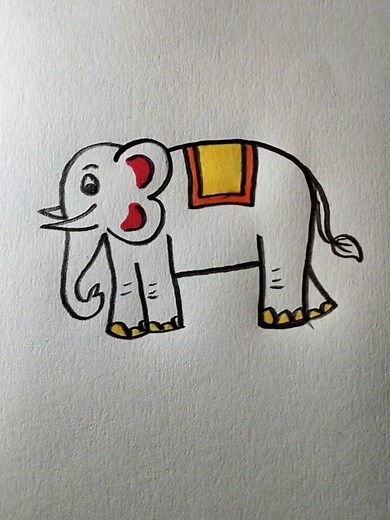 How to Draw an Elephant with 3 and 4 Easily