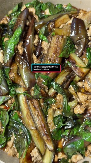Stir-Fried Eggplant with Basil and Chicken Recipe
