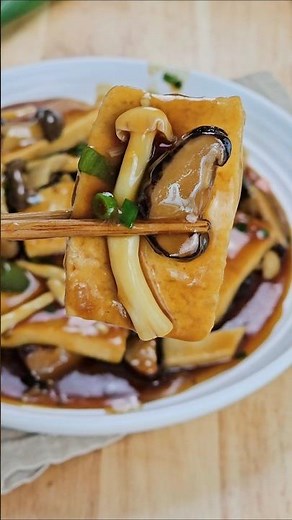 Braised Tofu and assorted mushrooms recipe