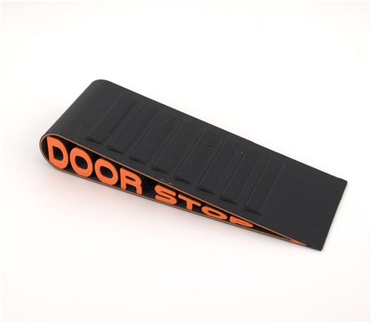 Heavy-duty Non-slip Door Stop – Black Wedge With Orange Lettering - Etsy