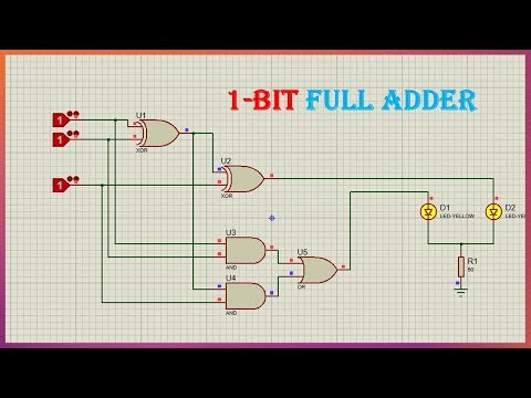 1-Bit Full Adder | Digital Logic Circuit Explained | proteus simulation