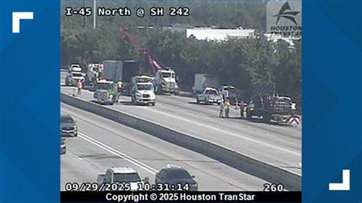 I-45 NB reopens near Highway 242 after crash that closed multiple lanes for hours