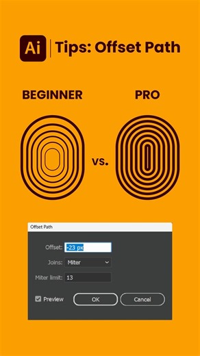 Tips: Offset Path ✨BEGINNER To PRO✨#shorts #adobeillustrator
