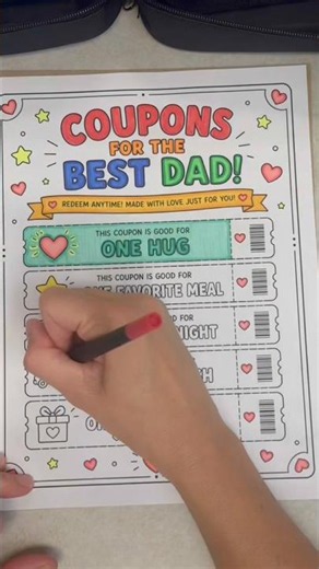 ✨ Coloring “Coupons for the Best Dad” from start to finish! 💙