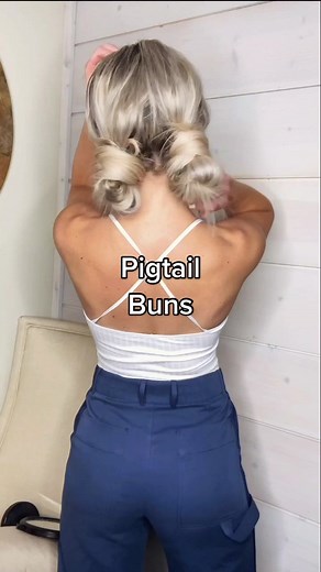 Double Buns Hairstyle Tutorial Featuring Pigtail Buns
