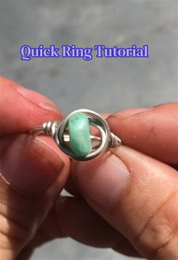 Fast & easy wire wrapped Amazonite ring tutorial. Real time video available on my website! Follow for more tutorials 💜 #amazonite #ring #Tutorial #wirewrap #wirewrapping