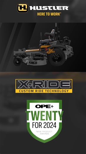 Hustler is proud to announce its newest commercial zero-turn mower, the X-RIDE, was chosen as one of OPE Twenty for 2024 New Product Award winners for Landscape and Irrigation industry professionals. OPE , an experienced Power Equipment and Landscape Business news source, combines articles, education, business, industry information, and marketing to help businesses thrive. Learn More Here: https://hustler-us.webflow.io/articles/x-ride-tm-selected-as-one-of-ope-2024-new-product-award-winners | Hu