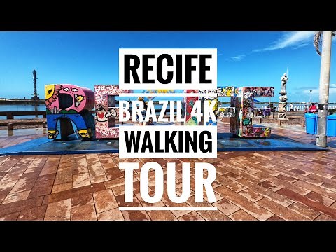 Recife Pernambuco Brazil Downtown Walking Tour | 4K Walk
