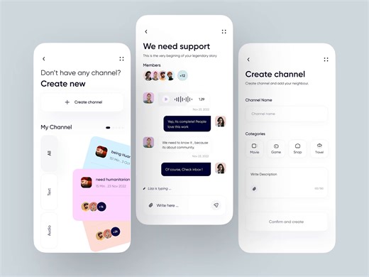 Social App UI for Easy Channel Management