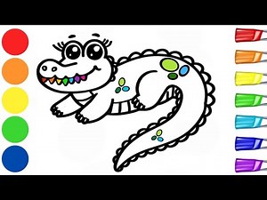 How to Draw a Cute Crocodile ✨❤️ 🐊🎨| Easy Animals Drawing | Step by Step Art Tutorial