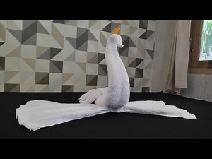 How to Make Towel animals swan | towel art angsa | origami towel swan