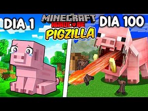 I Survived 100 Days as a Pigzilla in Minecraft Hardcore! 🐷