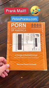 1.5K reactions · 269 shares | This is too funny! Send your friend a Porn Addict Recovery of America Mail Prank. Just imagine their reaction when they get this in the mail! Take it to the next step and send it to their neighbor but addressed to them! Mailers are sent completely anonymously | Pete's Pranks | Facebook