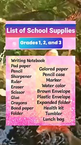 List of School Supplies Grades 1, 2, and 3 #schoolsupplies #listofschoolsupplies #gamitsaschool #firstdayofschool #fypシ゚viralシfypシ゚viralシalシ #fypageシ #fypシ゚ #ContentMonetization #schoolyear20252026 | Mommy Jen