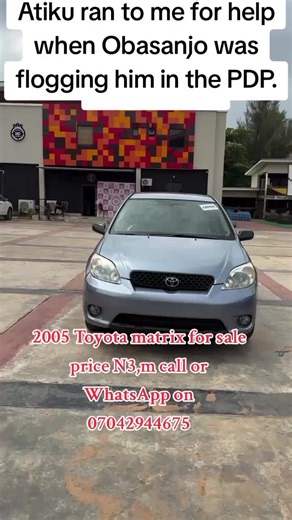 2005 Toyota matrix for sale price N3,m call or WhatsApp on 07042944675