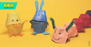 Leere Eierkartons müsst ihr nicht wegwerfen, denn damit lassen sich tolle Sachen basteln: zum Beispiel bunte Tiere für Ostern. Das ist kinderleicht und ihr braucht nicht viele Utensilien. Schaut euch das Video an und bastelt mit uns Eierkartontiere! | KiKA