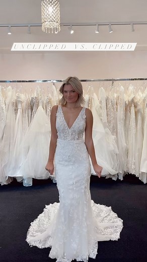 Never judge a dress before it’s clipped✨ Clipping makes such a difference! We clip in all the right places to you can envision how your gown would come in and fit you just right 🤍 #bride #bridal #wedding #weddingdress #isaidyestothedress | Elizabeth Ann's Bridal Boutique