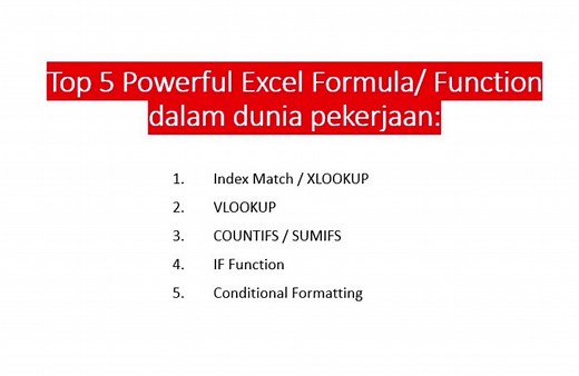 Top 5 Formula Excel yang wajib korang tahu!