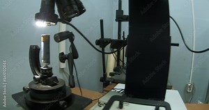 Ballistic examination of weapons. Criminal police laboratory, microscopic examination of the cartridge case, investigation of crimes.