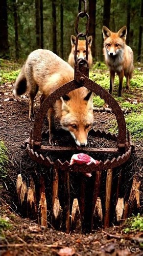 Cautious Foxes Encounter a Trap in the Wild #fox #wildlife #nature