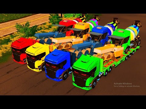 Only ONE Trailer Survives! Scania Hauls Road Roller & Cement Mixer to the Mine | FS22