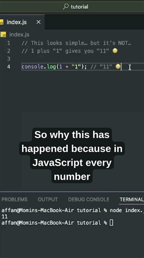 Why 1 + '1' is NOT 2 😳 (JS Explained)
