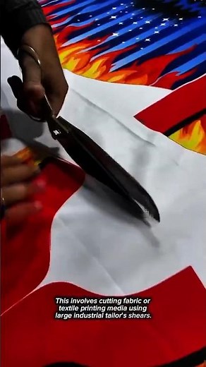 Precision Fabric Cutting with Industrial Tailor's Shears | Expert Textile Craftsmanship