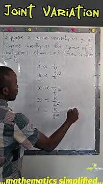 How To Solve Joint Variation Problem