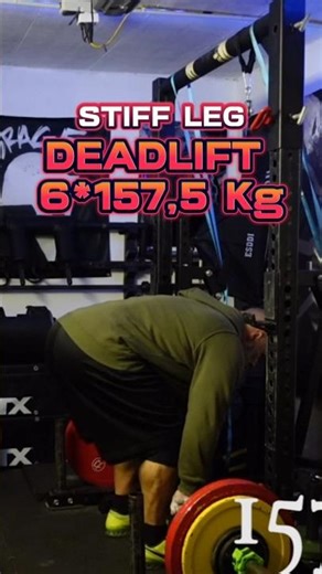 Deadlift stiff leg 6*157,5 Kg no straps #kreuzheben