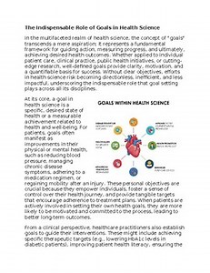 Goals in Health Worksheet for Sub-Plan or Classwork & Homework