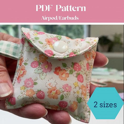 DIY Fabric Airpods Case Sewing Pattern PDF Earbuds Pouch Template Beginner Friendly Scrap Fabric Tutorial - Etsy