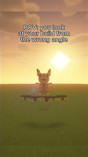 I built Pikachu in Minecraft! #shorts #minecraft #minecraftmemes