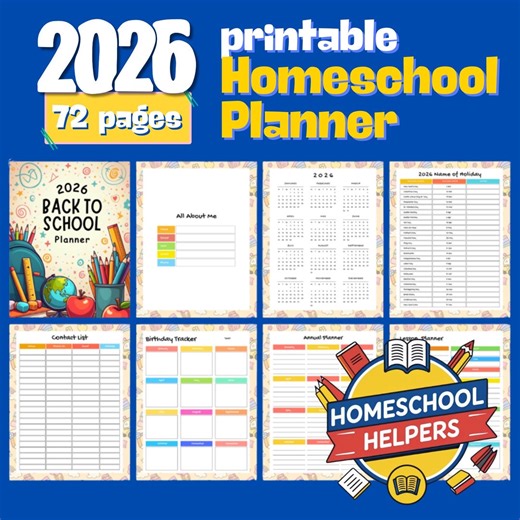 2026 Homeschool Planner: Daily & Weekly Schedules, Attendance Tracker, Curriculum Log (PDF) - Etsy
