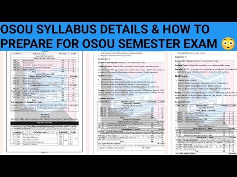 osou syllabus details and how to prepare osou semester examination details information।। anil sir