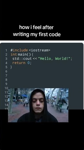 Print "Hello world" , now i control the matrix 💀🗿#coding #programming #developerlife #c++