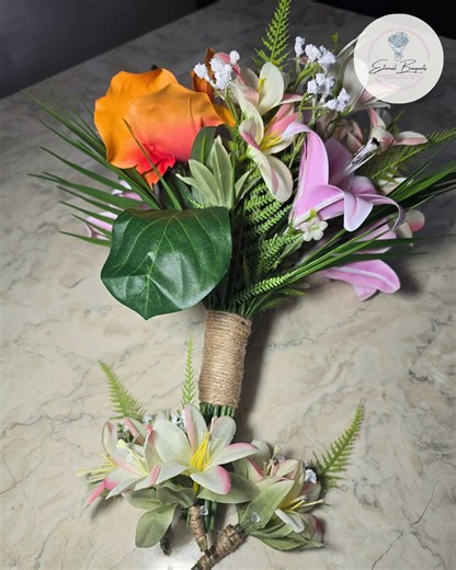 Soft Tropical Garden Bridal Bouquet - Silk Wedding Flowers, Bridesmaid Bouquets and Buttonholes. the 'jodi' Collection - Etsy