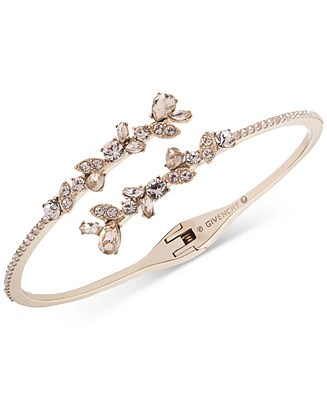Givenchy Crystal Floral Bypass Cuff Bracelet  - Macy's